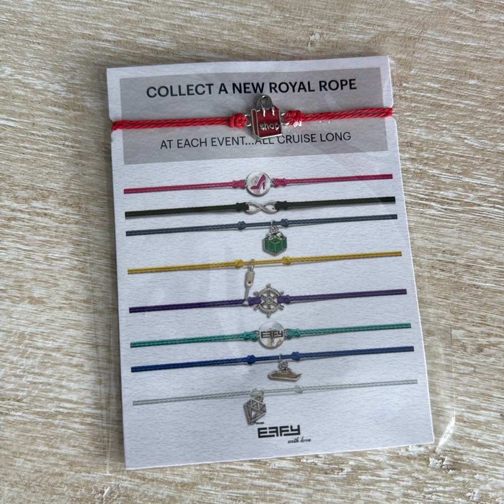 Effy “Shop” Shopping Bag Rope Bracelet (adjustable) New in sealed package